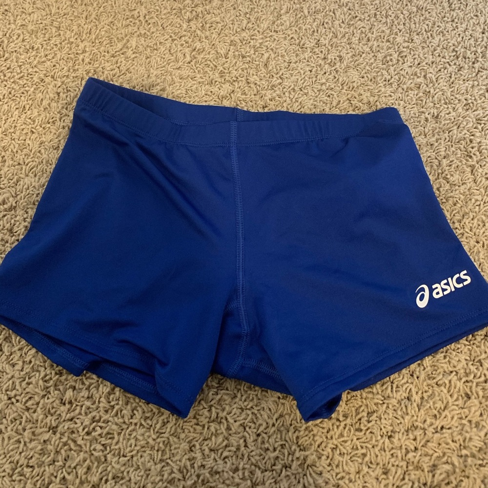 asics blue spandex